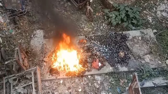 মেহেরপুরে জব্দকৃত মাদক পুড়িয়ে ধ্বংস