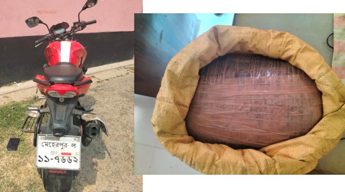 গাংনী‌তে গাঁজাসহ মোটরসাইকেল উদ্ধার
