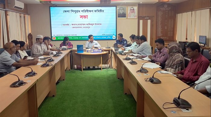 মেহেরপুরে শিশুশ্রম পরিবিক্ষণ কমিটির সভা অনুষ্ঠিত