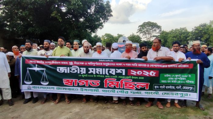 গাংনীতে জামায়াতের বিক্ষোভ সমাবেশ