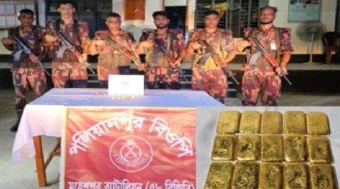 মহেশপুর সীমান্ত থেকে ১৫ টি স্বর্ণের বার উদ্ধার