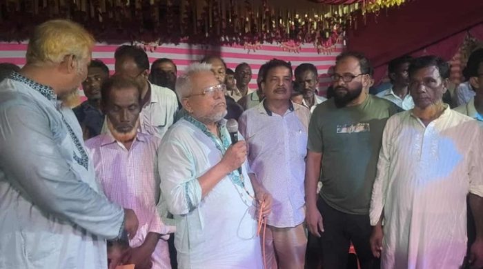 মেহেরপুরে পূজা মণ্ডপ পরিদর্শনে বিএনপি নেতা আমজাদ হোসেন