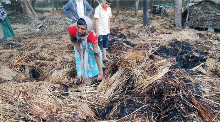 কৃষকের সাথে শত্রুতায় বিচালী পালায় আগুন দিলো দুর্বৃত্তরা