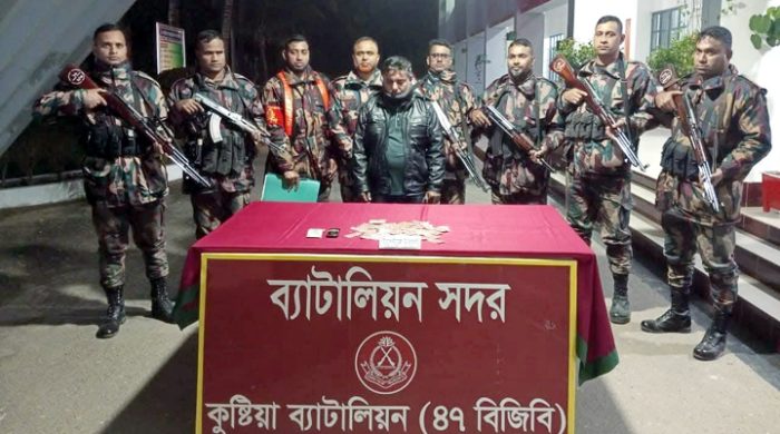 দৌলতপুর সীমান্তে বিজিবির পৃথক অভিযানে মাদক উদ্ধার, আটক-১