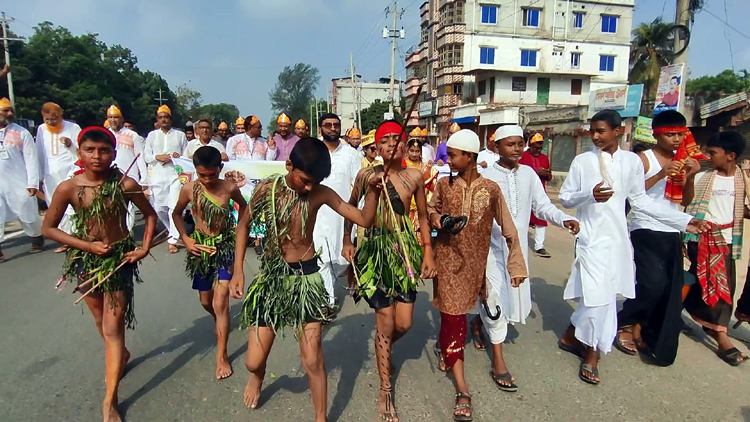 বর্ণিল আয়োজনে গাংনীতে বাংলা বর্ষবরণ