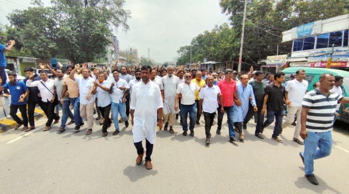 গাংনী উপজেলা বিএনপির দুর্নীতি বিরোধী বিক্ষোভ মিছিল