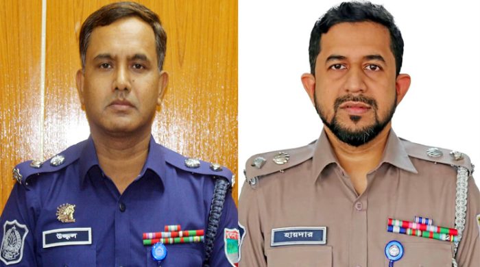 মেহেরপুর পুলিশ সুপার উজ্জল কুমার রায় ও আলী হায়দার চৌধুরী (বিপিএম)